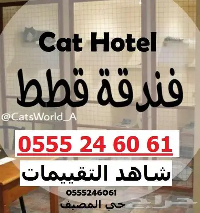 فندقة قطط وطيور وقت اجازتكم 6061 24 0555 حي المصيف 2