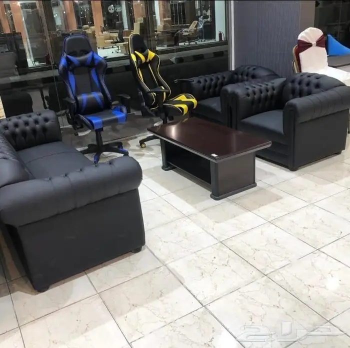 جديد اثاث كنب مكتبي جلد فخم (وطقم كنبات وطني تفصيل في ورشة) 10