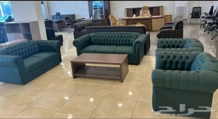 جديد اثاث كنب مكتبي جلد فخم (وطقم كنبات وطني تفصيل في ورشة) 8
