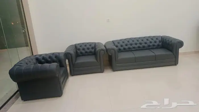 جديد اثاث كنب مكتبي جلد فخم (وطقم كنبات وطني تفصيل في ورشة) 6