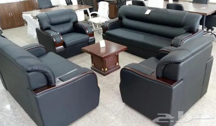 جديد اثاث كنب مكتبي جلد فخم (وطقم كنبات وطني تفصيل في ورشة) 22