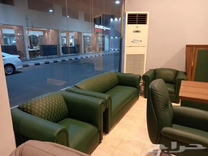 جديد اثاث كنب مكتبي جلد فخم (وطقم كنبات وطني تفصيل في ورشة) 21