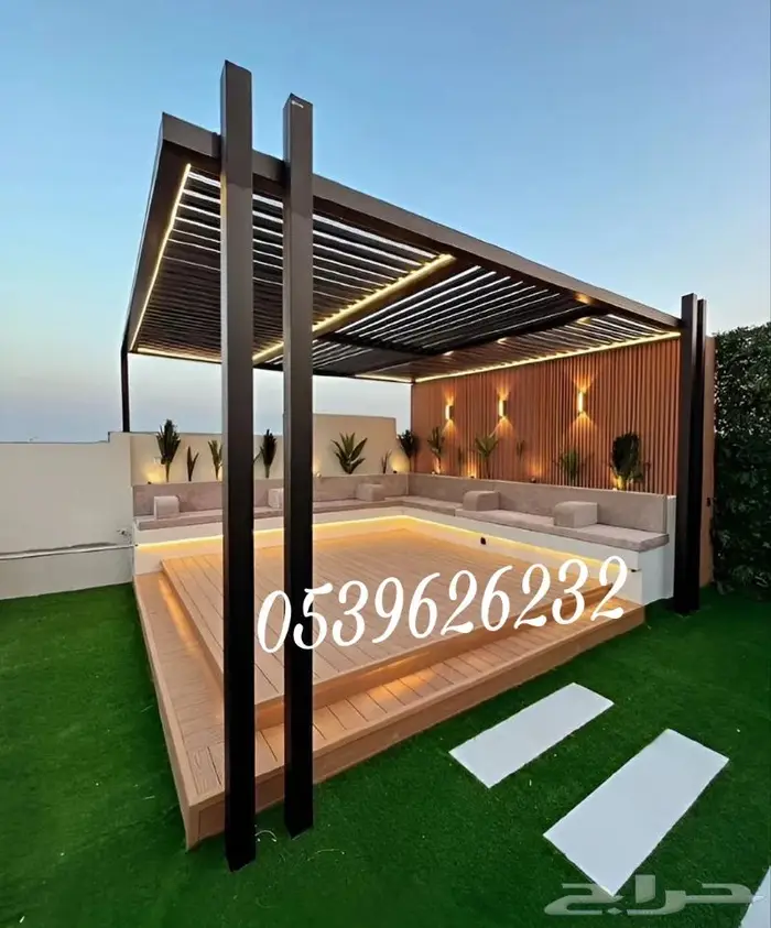 تركيب مظلات سطح وبرجولات جلسات خارجيه خصم20 9