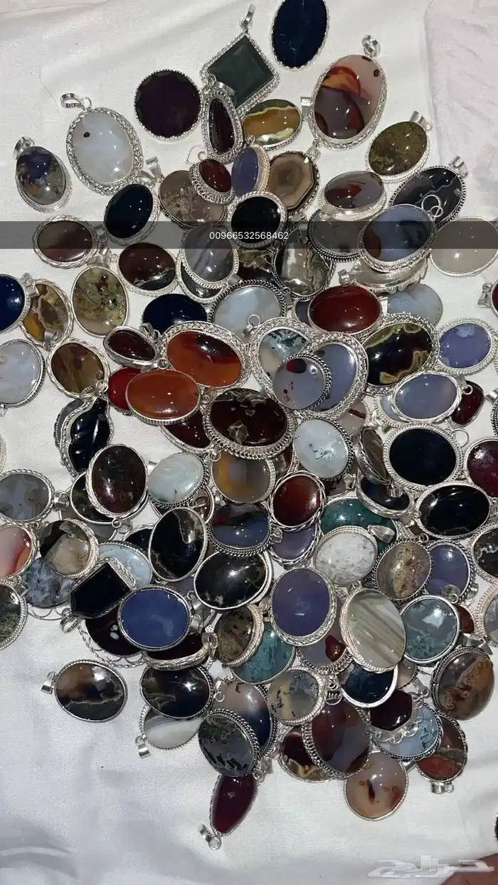 قلائد قلادة فضة عقيق يمني 1