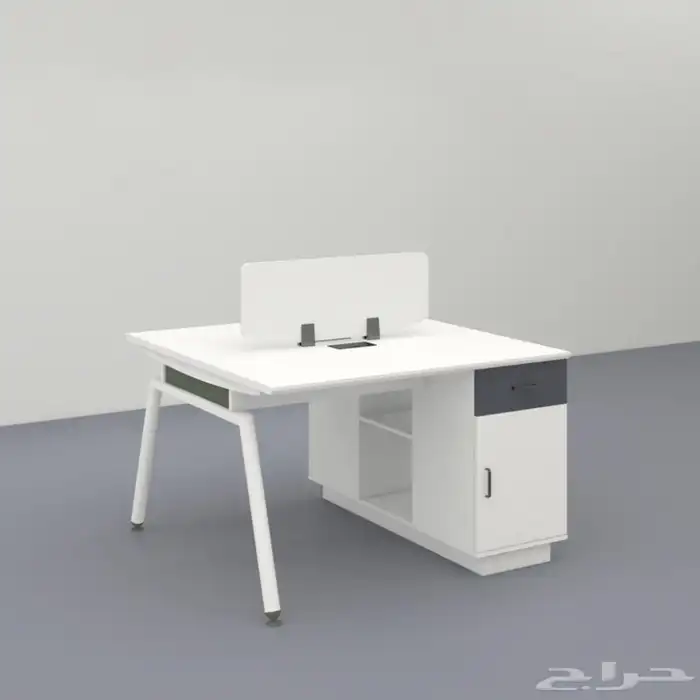 مكتب ابيض و رصاصي طقم مودرن فخم ورك ستيشن طاولة اجتماع كنب 77
