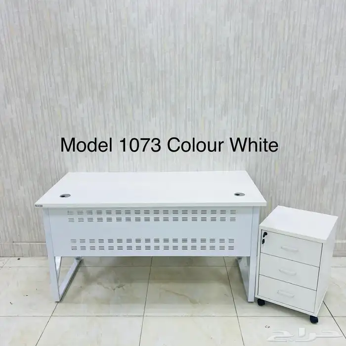 مكتب ابيض و رصاصي طقم مودرن فخم ورك ستيشن طاولة اجتماع كنب 67