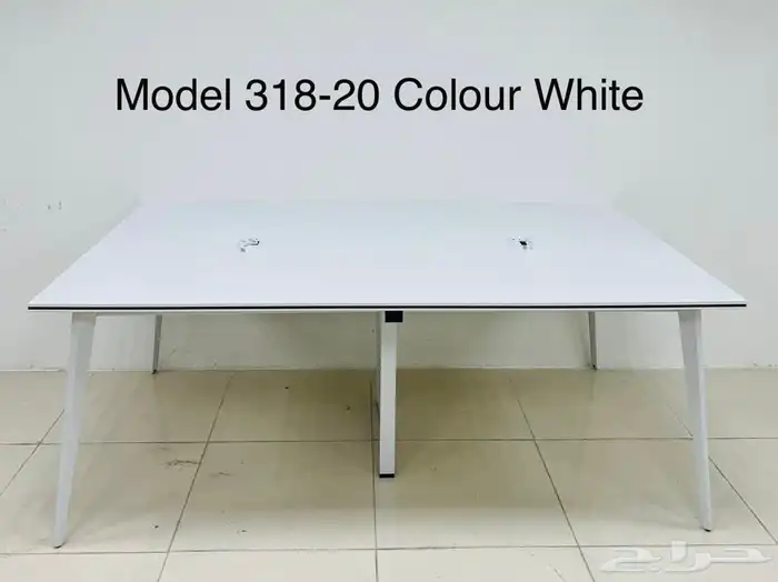 مكتب ابيض و رصاصي طقم مودرن فخم ورك ستيشن طاولة اجتماع كنب 96