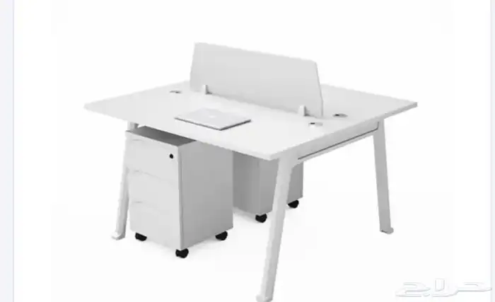مكتب ابيض و رصاصي طقم مودرن فخم ورك ستيشن طاولة اجتماع كنب 40