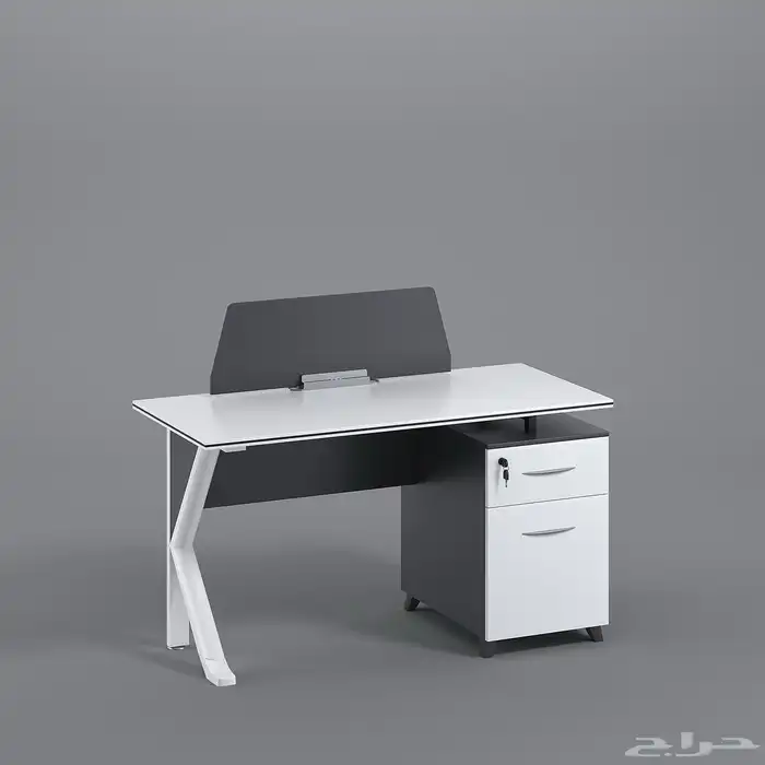 مكتب ابيض و رصاصي طقم مودرن فخم ورك ستيشن طاولة اجتماع كنب 75