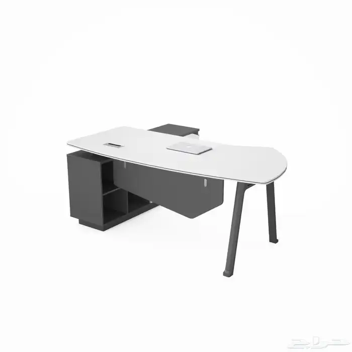 مكتب ابيض و رصاصي طقم مودرن فخم ورك ستيشن طاولة اجتماع كنب 44