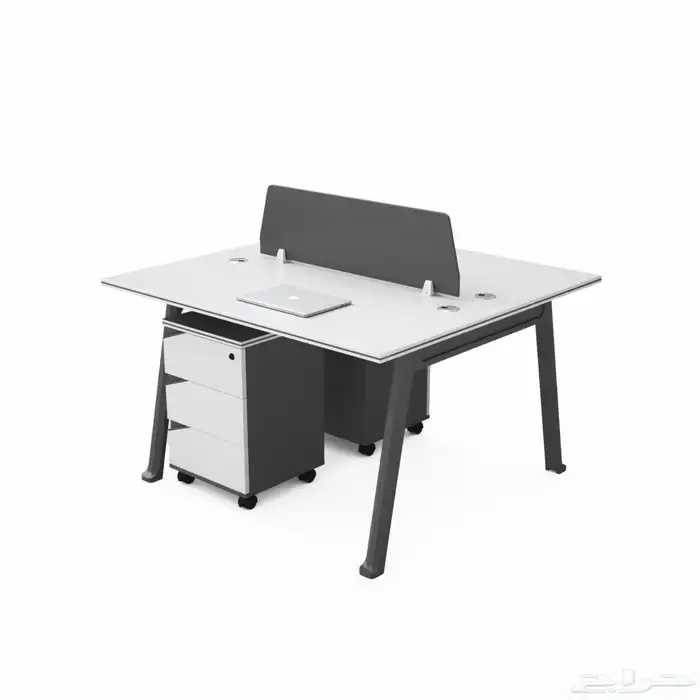مكتب ابيض و رصاصي طقم مودرن فخم ورك ستيشن طاولة اجتماع كنب 41