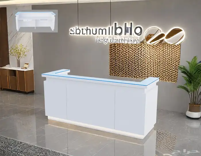 مكتب ابيض و رصاصي طقم مودرن فخم ورك ستيشن طاولة اجتماع كنب 29