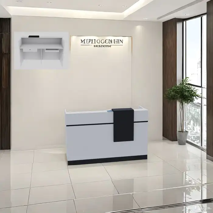 مكتب ابيض و رصاصي طقم مودرن فخم ورك ستيشن طاولة اجتماع كنب 31