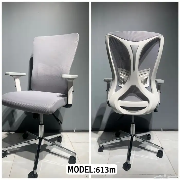 مكتب ابيض و رصاصي طقم مودرن فخم ورك ستيشن طاولة اجتماع كنب 43