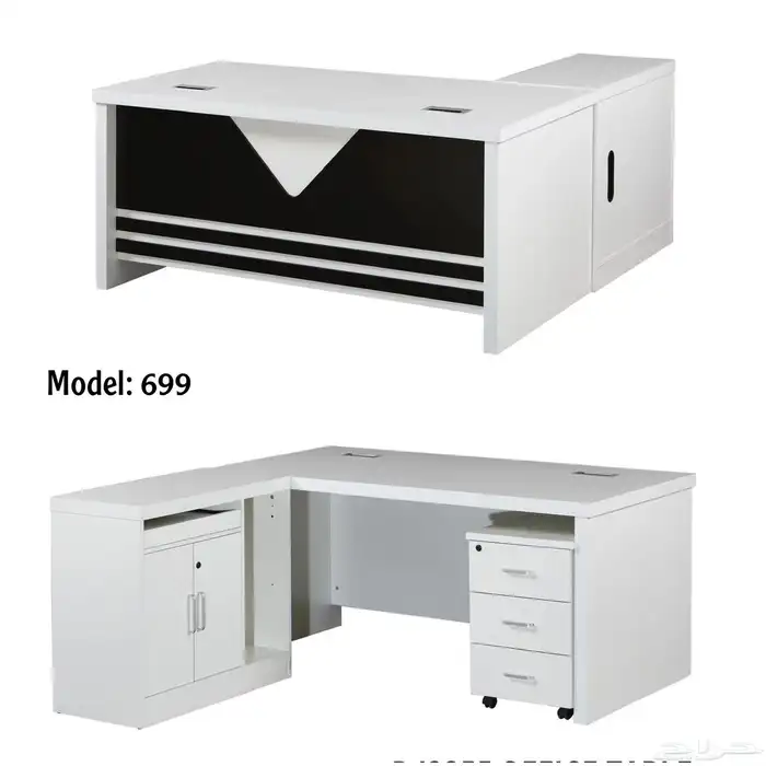 مكتب ابيض و رصاصي طقم مودرن فخم ورك ستيشن طاولة اجتماع كنب 62