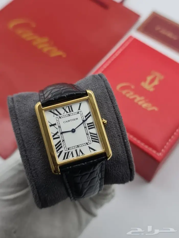 ساعات جلد لرجال موديل تانك من كارتييه ساعة ماركة كرتير 36-38 9