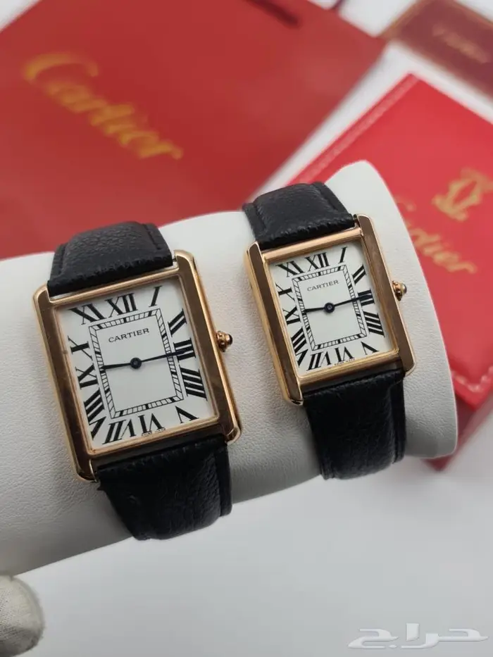 ساعات جلد لرجال موديل تانك من كارتييه ساعة ماركة كرتير 36-38 2