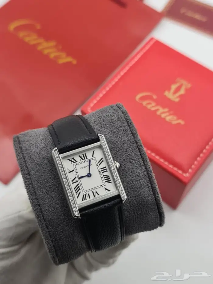 ساعات جلد لرجال موديل تانك من كارتييه ساعة ماركة كرتير 36-38 5