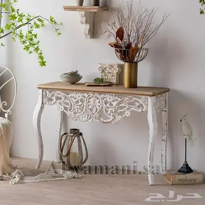 طاولة كونسول خشبي بتصميم بوهيمي 0