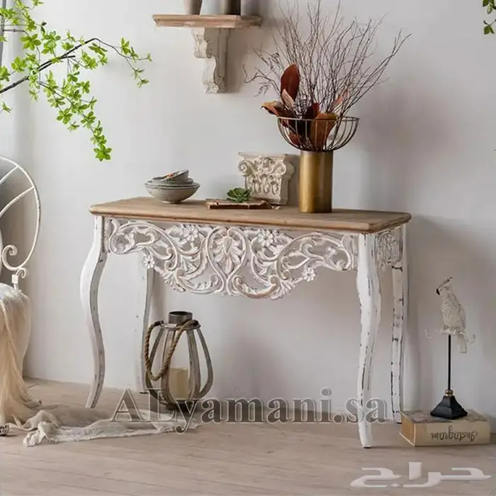 طاولة كونسول خشبي بتصميم بوهيمي 0