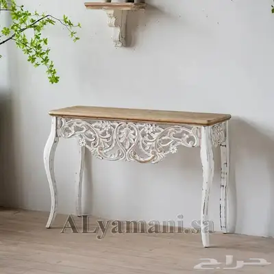 طاولة كونسول خشبي بتصميم بوهيمي 4