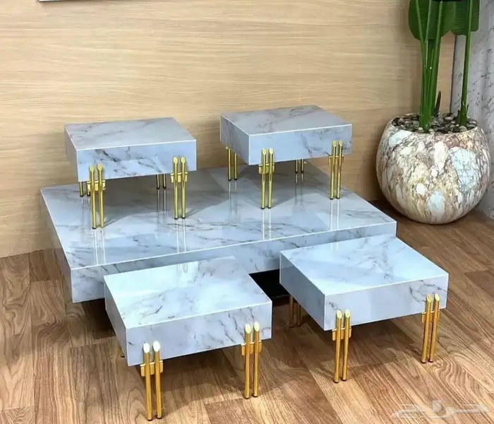 طاولات خدمه بديل الرخام ومرايات 90