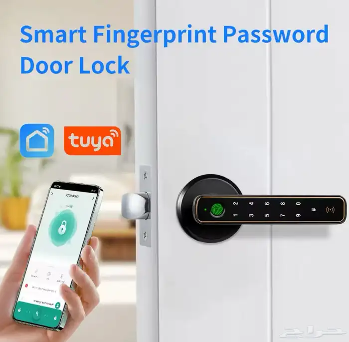 قفل باب ذكي بدون مفتاح يعمل بالبصمة والأرقام والبلوتوث 4