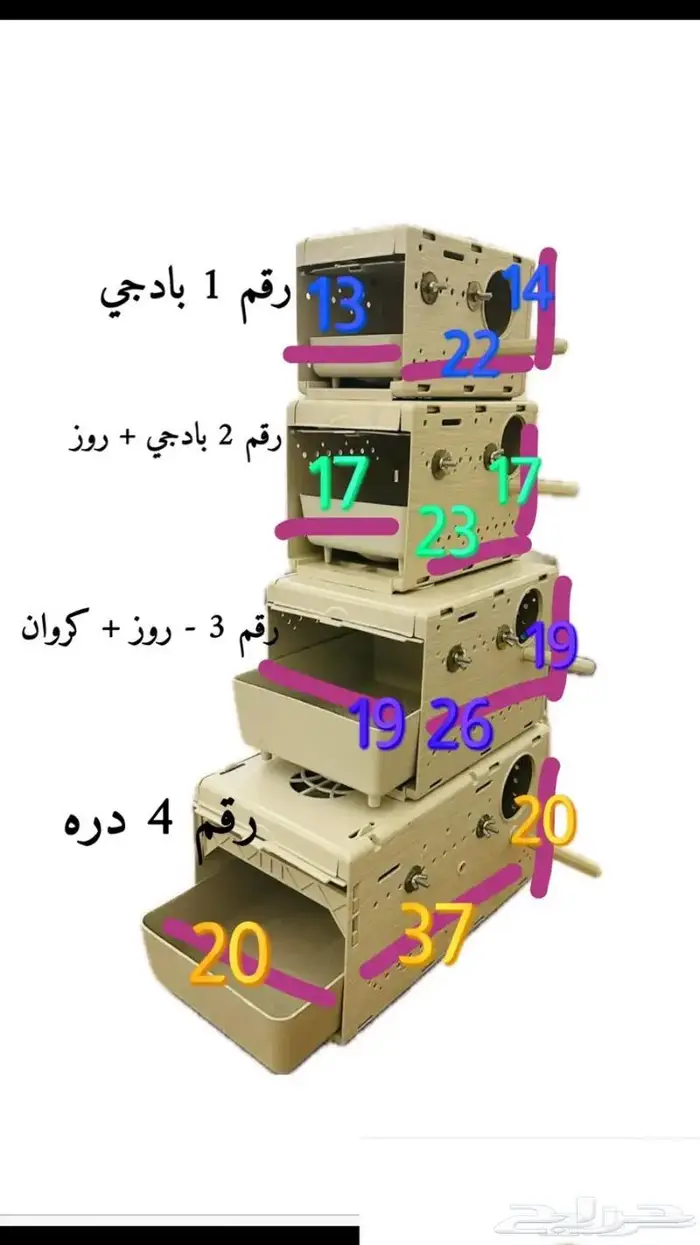 بياضات بلاستيك لطيور البادجي الروز الكروان جمله فقط 3