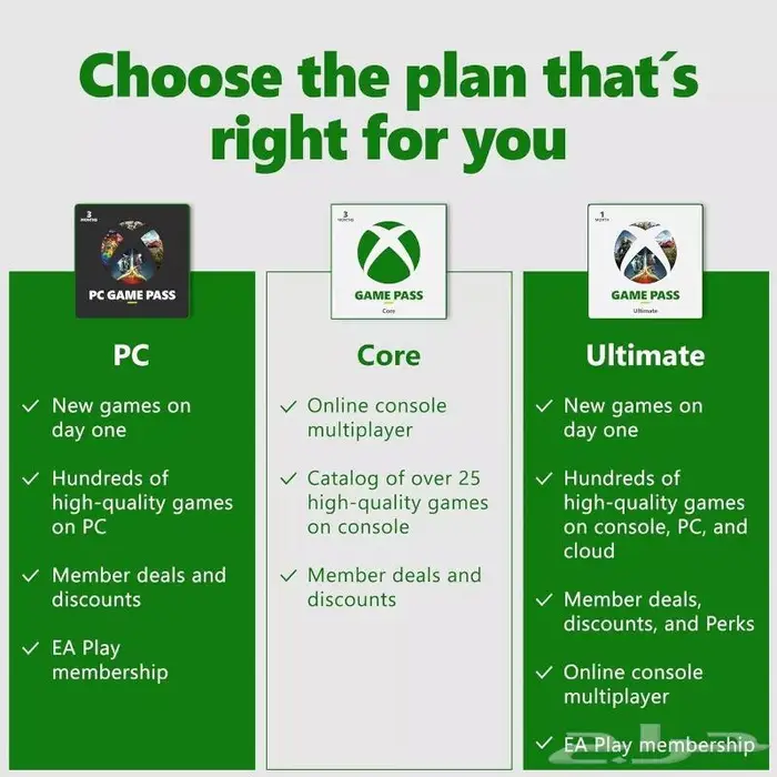 أشتراكات أكس بوكس قيم باس التمت game Pass ultimate pc xbox 1