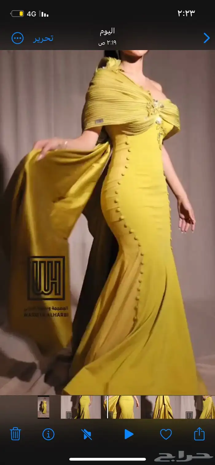 فستان فخم من المصممة الكويتية وسمية الحربي جديد لبسه وحده 1
