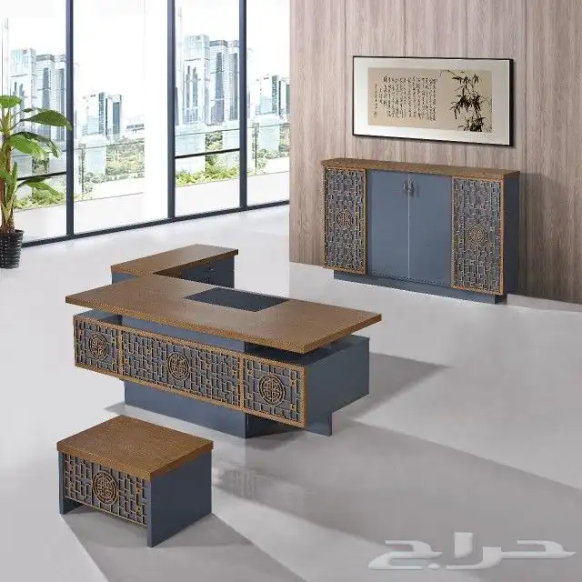 مكتب سكرتارية طقم عصرية فخم طاولة اجتماع محطة العمل موظفين 34