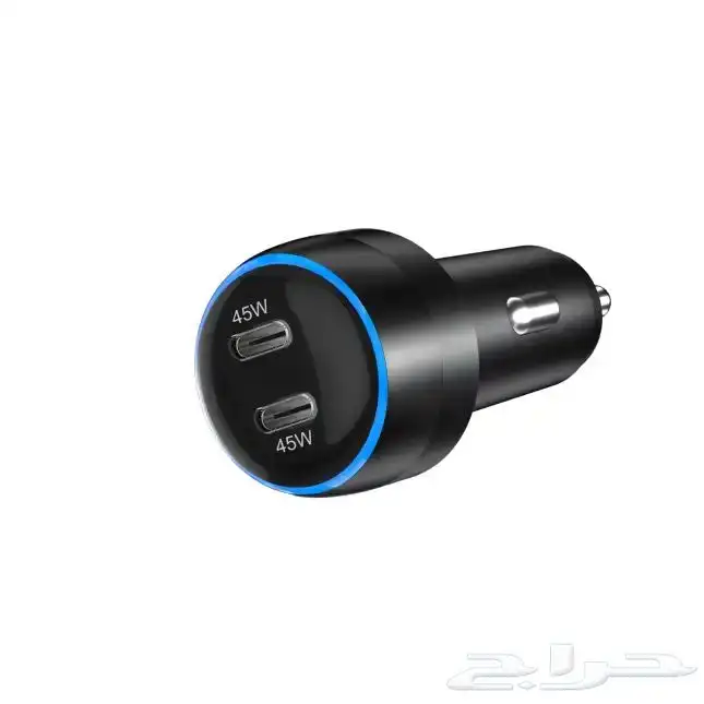 مدخل شاحن سياره 90W مدخلين تايب سي بقدر 45 واط لكل منفذ 4