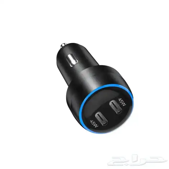 مدخل شاحن سياره 90W مدخلين تايب سي بقدر 45 واط لكل منفذ 3