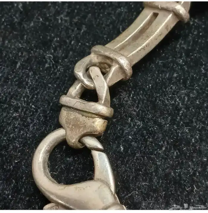 سوار اسوارة فضة ثقيلة Chunky Flat Fence Chain 8