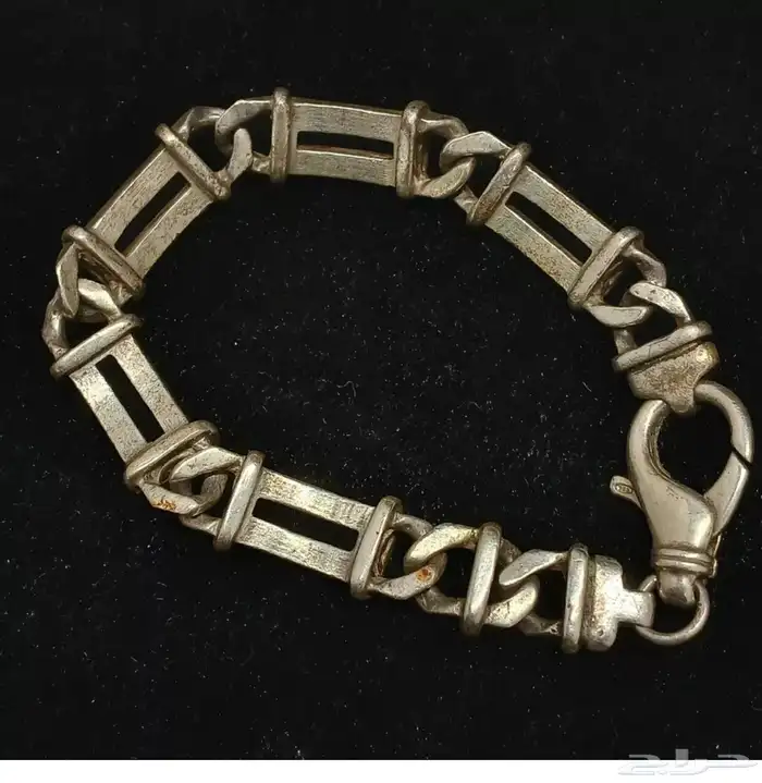 سوار اسوارة فضة ثقيلة Chunky Flat Fence Chain 1