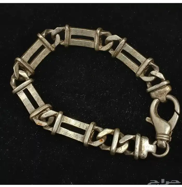 سوار اسوارة فضة ثقيلة Chunky Flat Fence Chain 0