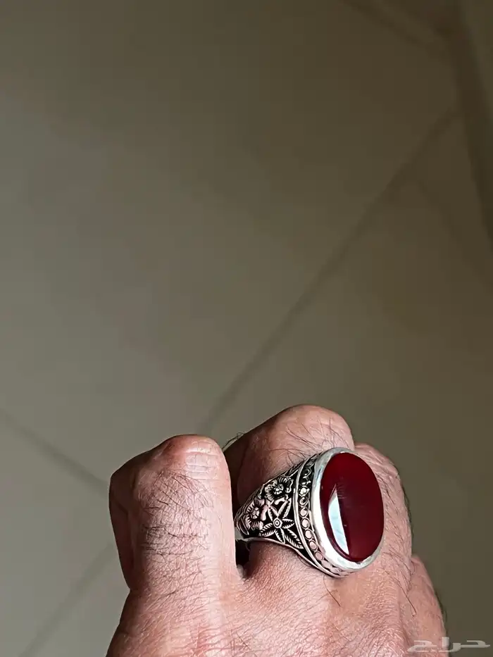 خاتم عقيق احمر ( تم البيع ) 1