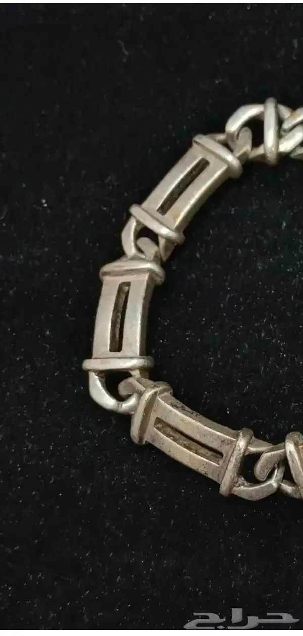 سوار اسوارة فضة ثقيلة Chunky Flat Fence Chain 4