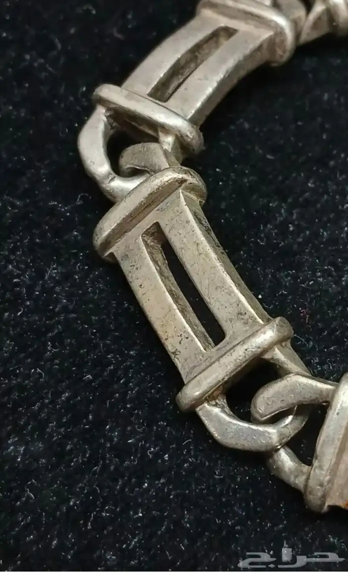 سوار اسوارة فضة ثقيلة Chunky Flat Fence Chain 2