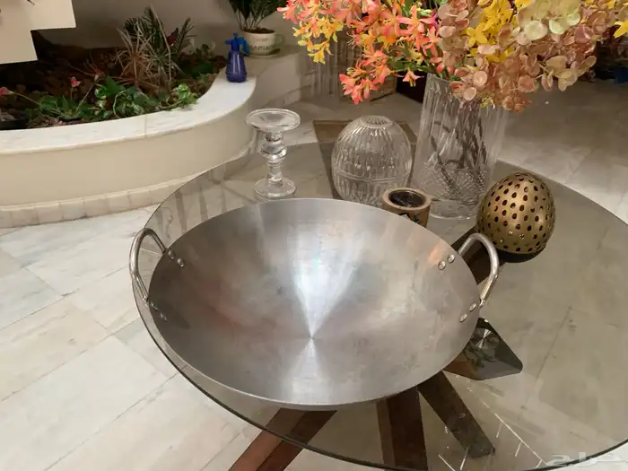 مقلاة ستيل كبيرة ( ستانلس ستيل ) ثقيلة 1