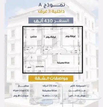 شقق 2و3و4 غرف وملاحق للاستثمار في السلامه تحت الإنشاء كاش 11