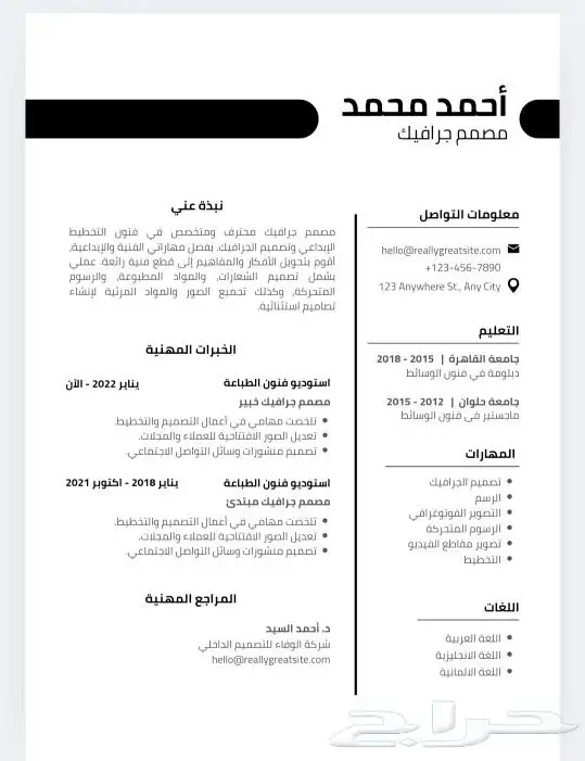 تصميم سيرة ذاتية 3