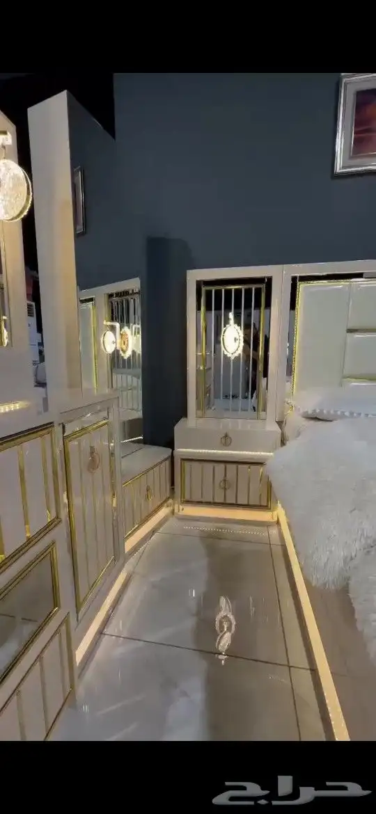 اجمل غرف نوم مع اناره رومنسيه 9