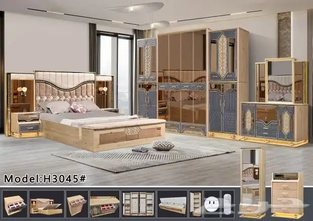 غرف نوم صيني فخمه جديد بأسعار مختلفه 2