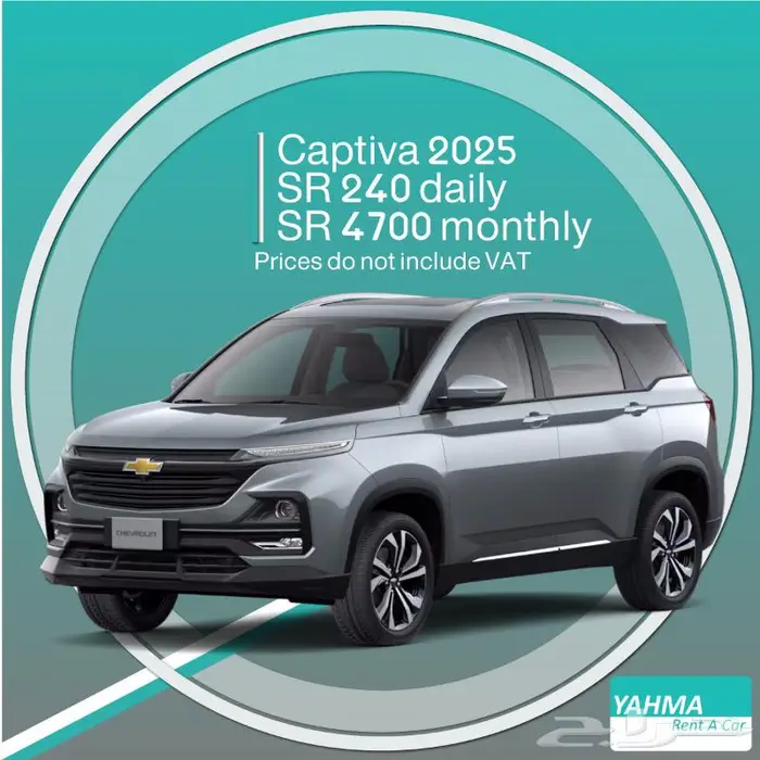 Chevrolet Captiva 2025 for rent Free delivery monthly rent 0