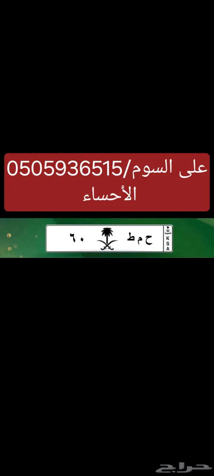 لوحة مميزة للبيع ح م ط 60 0