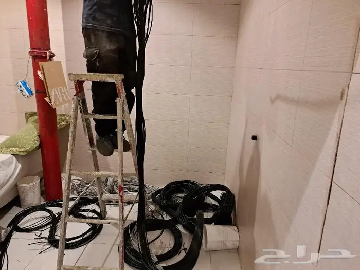 تركيب وتمديد كاميرات انتركم شبكات سماعات جهاز بصمه 55