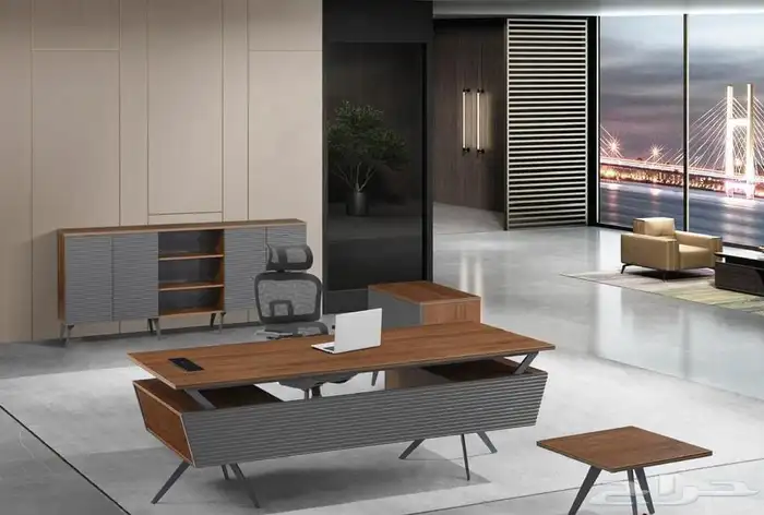 مكتب مدير إدارة اثاث المكتبي فخم و مودرن تركي و صيني طقم 4