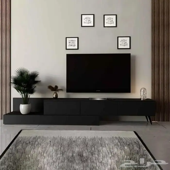 طاولة تلفزيون لون اسود سعر ممتاز 1