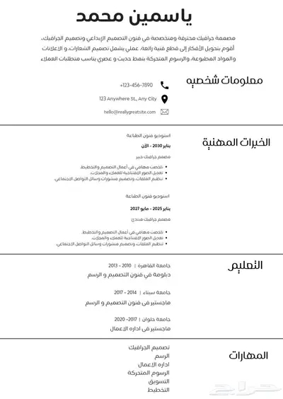 تصاميم سيفي CV ب نظام Ats عرض لمدة 24 ساعه و ينتهي 4